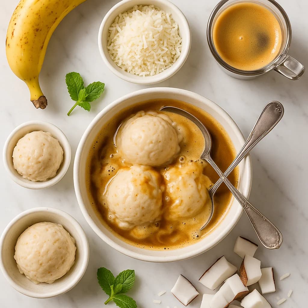 Dairy Free Espresso Affogato Recipe with Coconut Banana Nice Cream