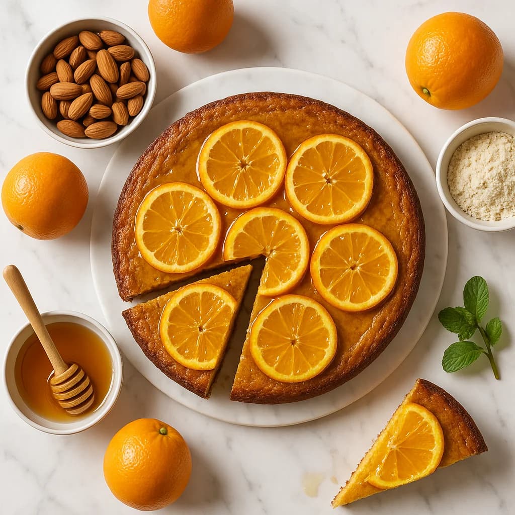 Honey-Sweetened Almond Orange Flourless Cake with Whole Boiled Oranges