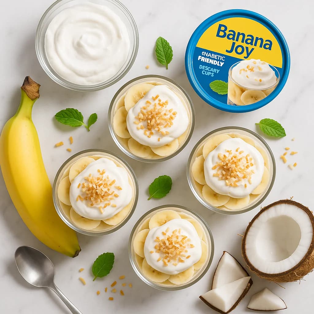 Banana Joy Diabetic Friendly Dessert Cups with Coconut Cream