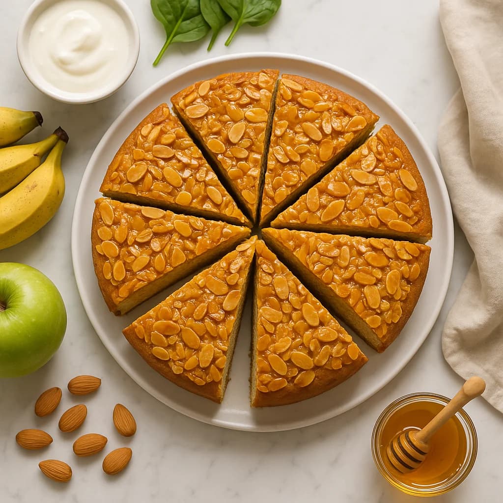 Healthy Bienenstich Bee Sting Cake Recipe with Honey Almond Topping