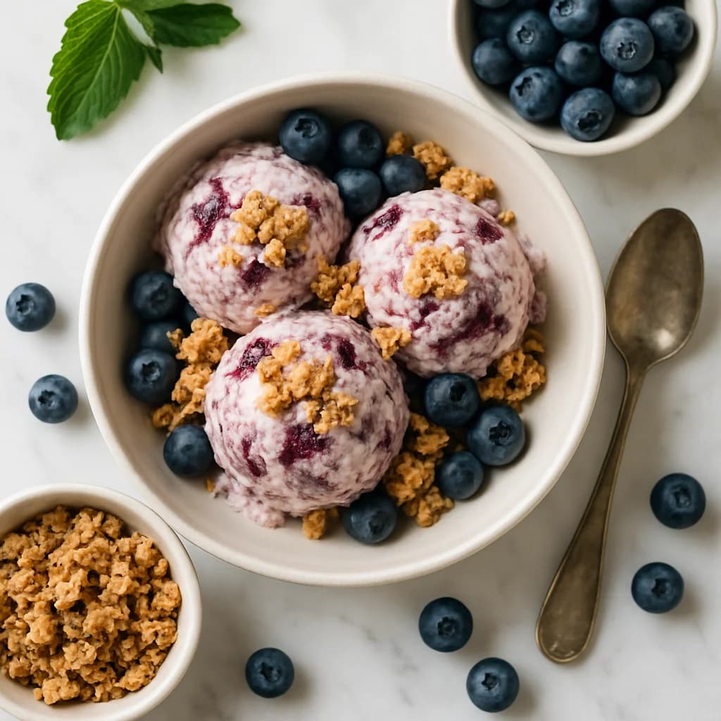 Blueberry Crisp Ice Cream (Healthy, Dairy-Free and Refined Sugar-Free)