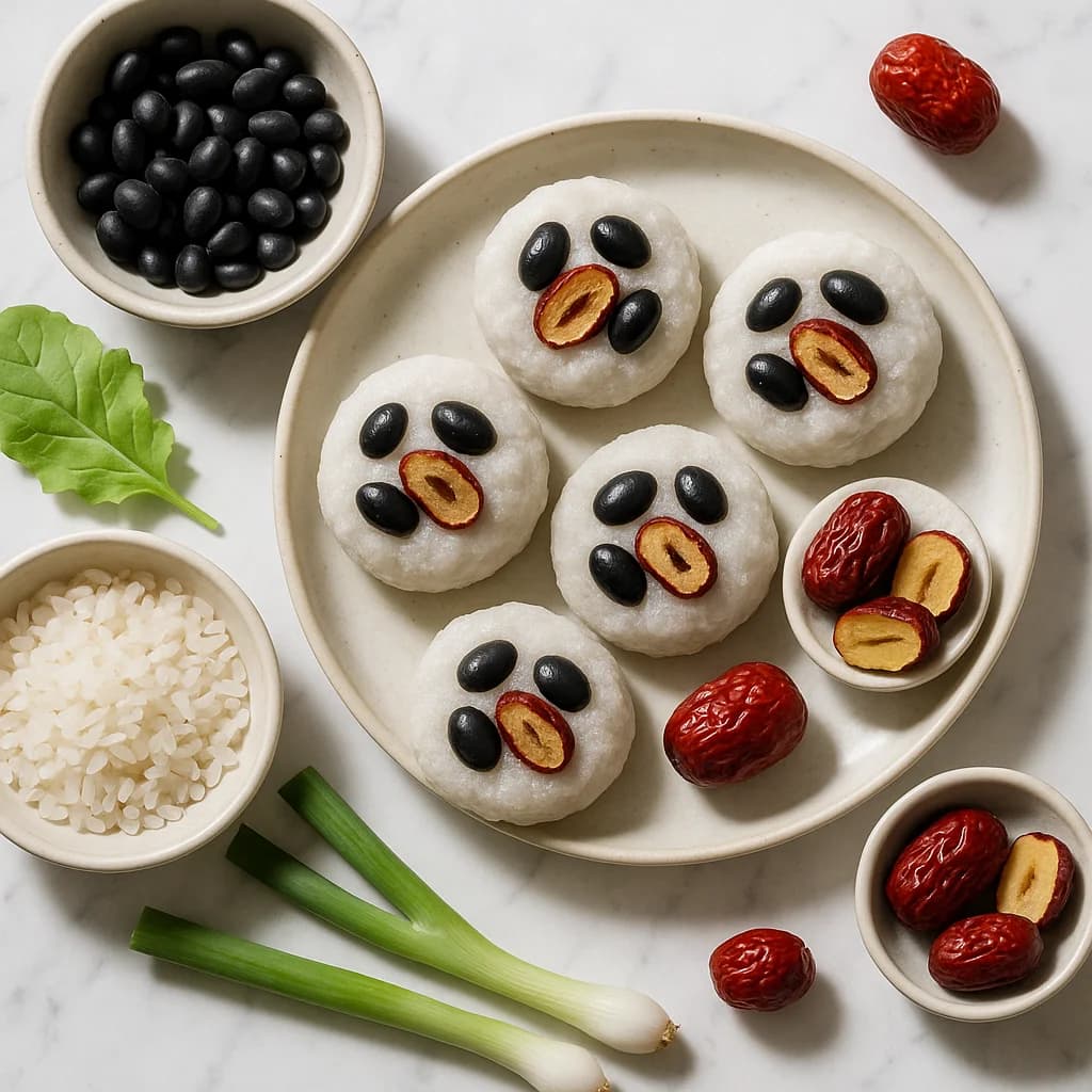 Low Sugar Chapssal-Tteok Rice Cake Recipe with Black Bean and Jujube