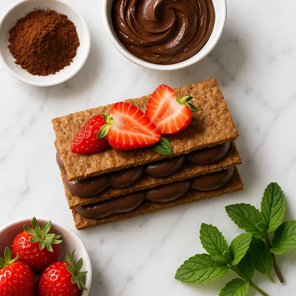 Healthy Chocolate Mille Feuille Recipe with Dark Chocolate Cremeux