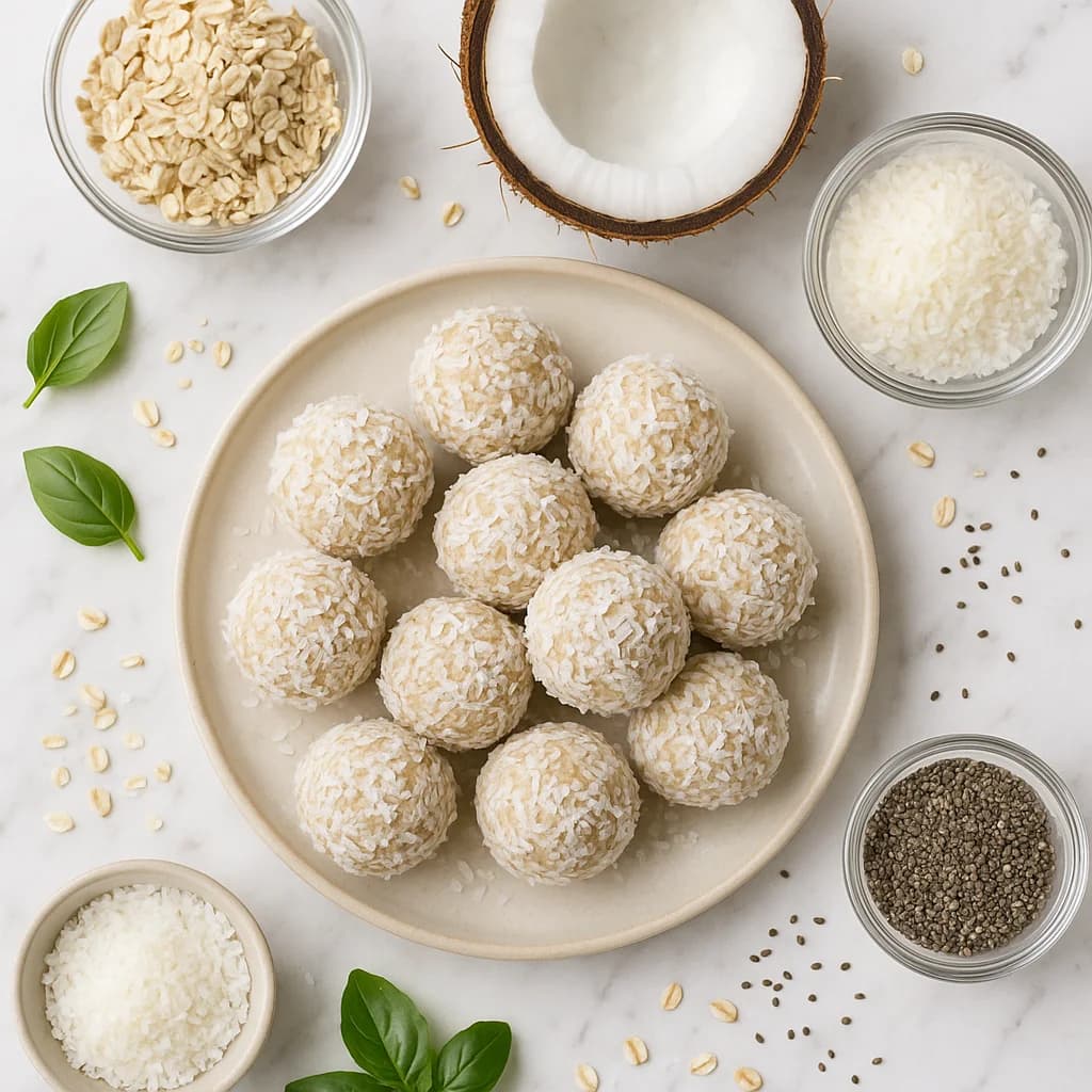 Coconut Energy Balls Healthy No-Bake Bites with Oats and Chia