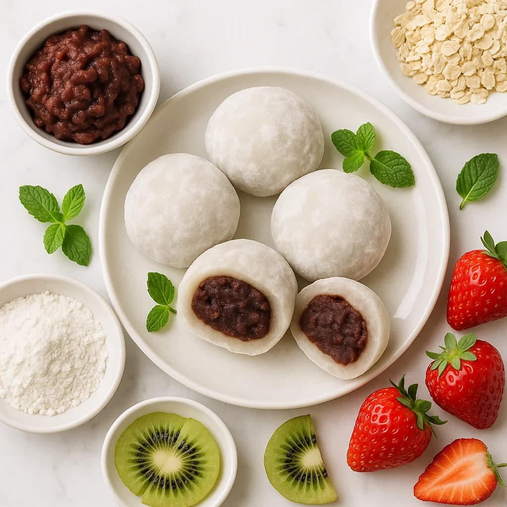Healthy Daifuku Mochi Recipe with Red Bean Paste (Lower Sugar)