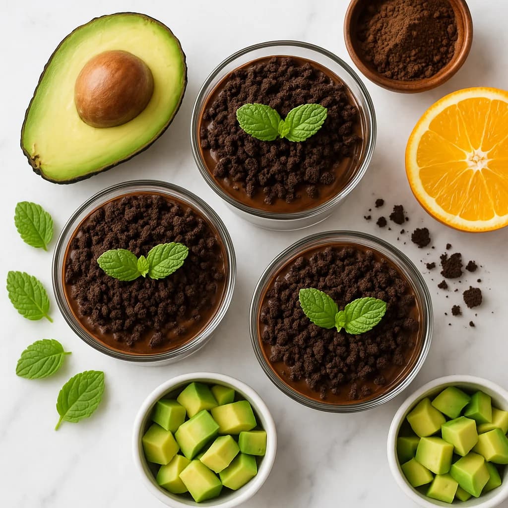 Dirt Pudding Cups Healthy Makeover with Avocado Chocolate Mousse