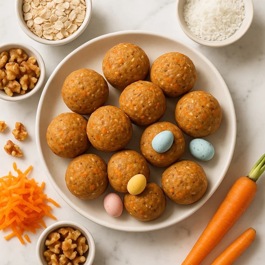 Easter Carrot Cake Protein Balls (Dairy Free)