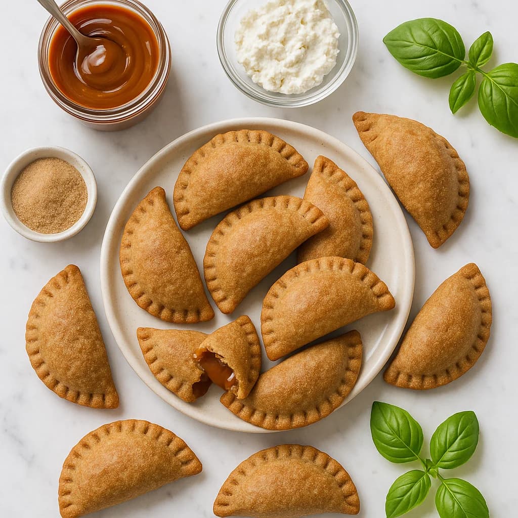 Healthier Empanadas de Cajeta Mexican Dessert Pastry with Whole Wheat Dough