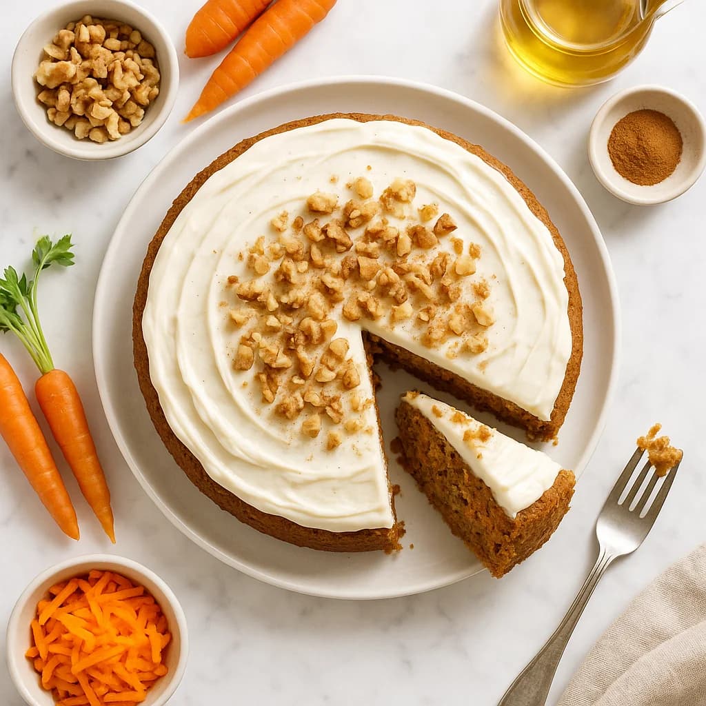 Gluten Free Carrot Cake with Light Cream Cheese Frosting