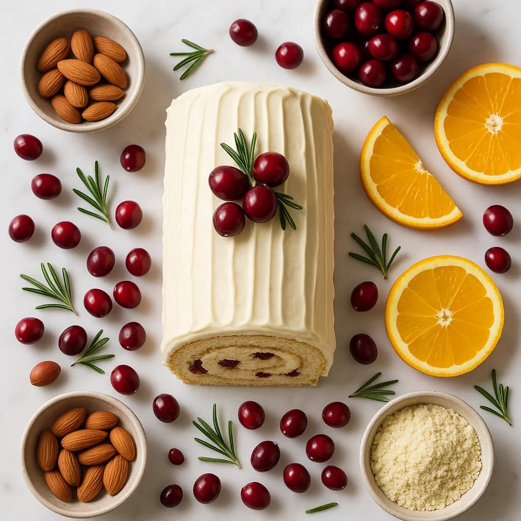 Almond Flour Orange and Cranberry Yule Log — Gluten Free Christmas Desserts Made Healthier