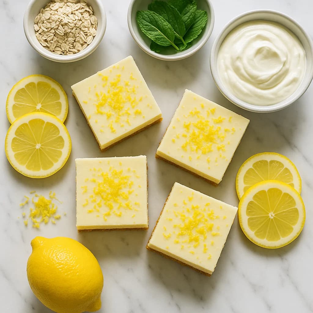 Greek Yogurt Lemon Bars (130 Calories Each)