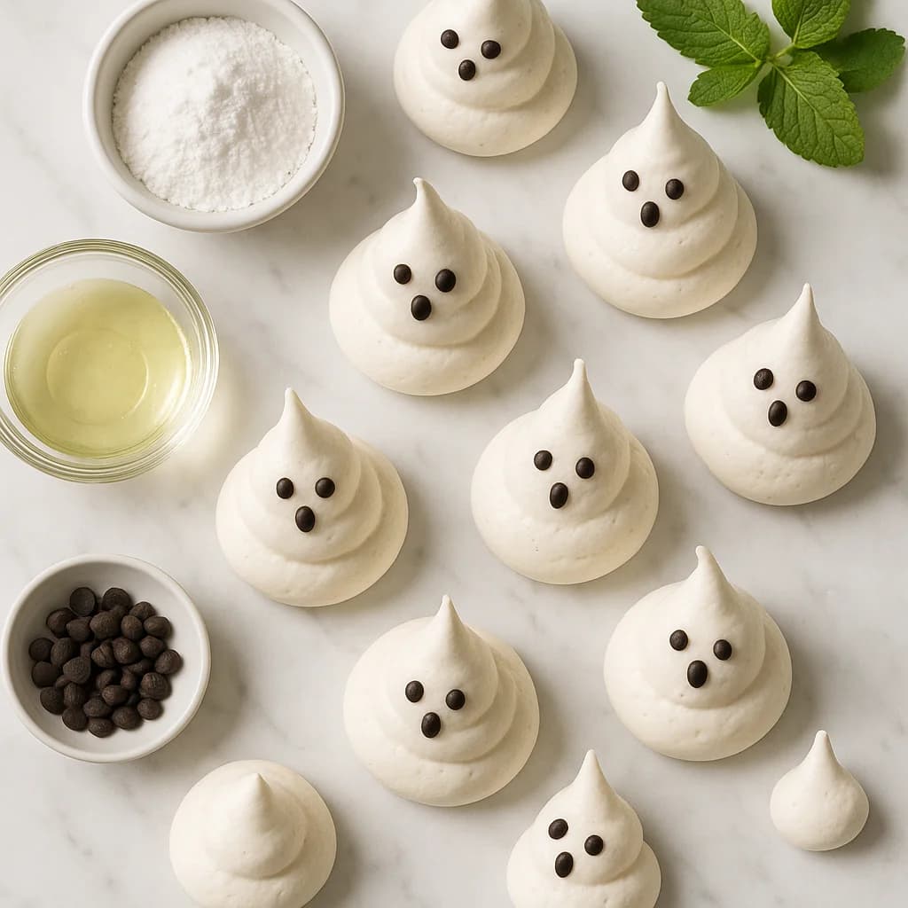 Halloween Ghost Meringue Cookies Sugar Free (Spooky & Light!)