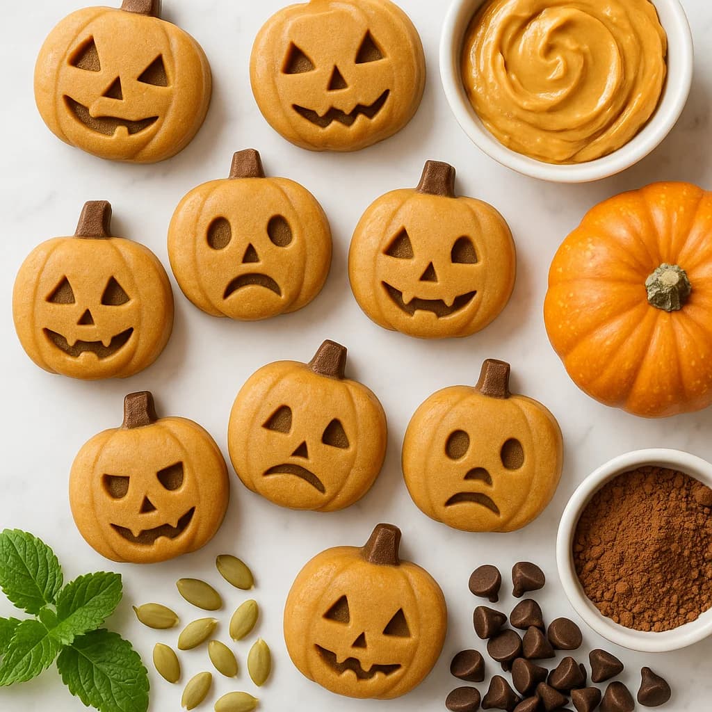 Halloween Peanut Butter Pumpkin Fat Bombs Keto with Spooky No-Bake Treats