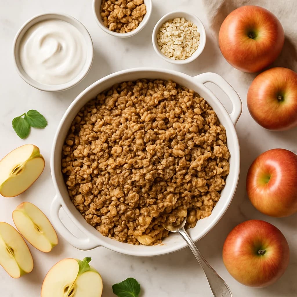 Healthy Apple Crisp Low Calorie Low Fat Oat Crumble Bake