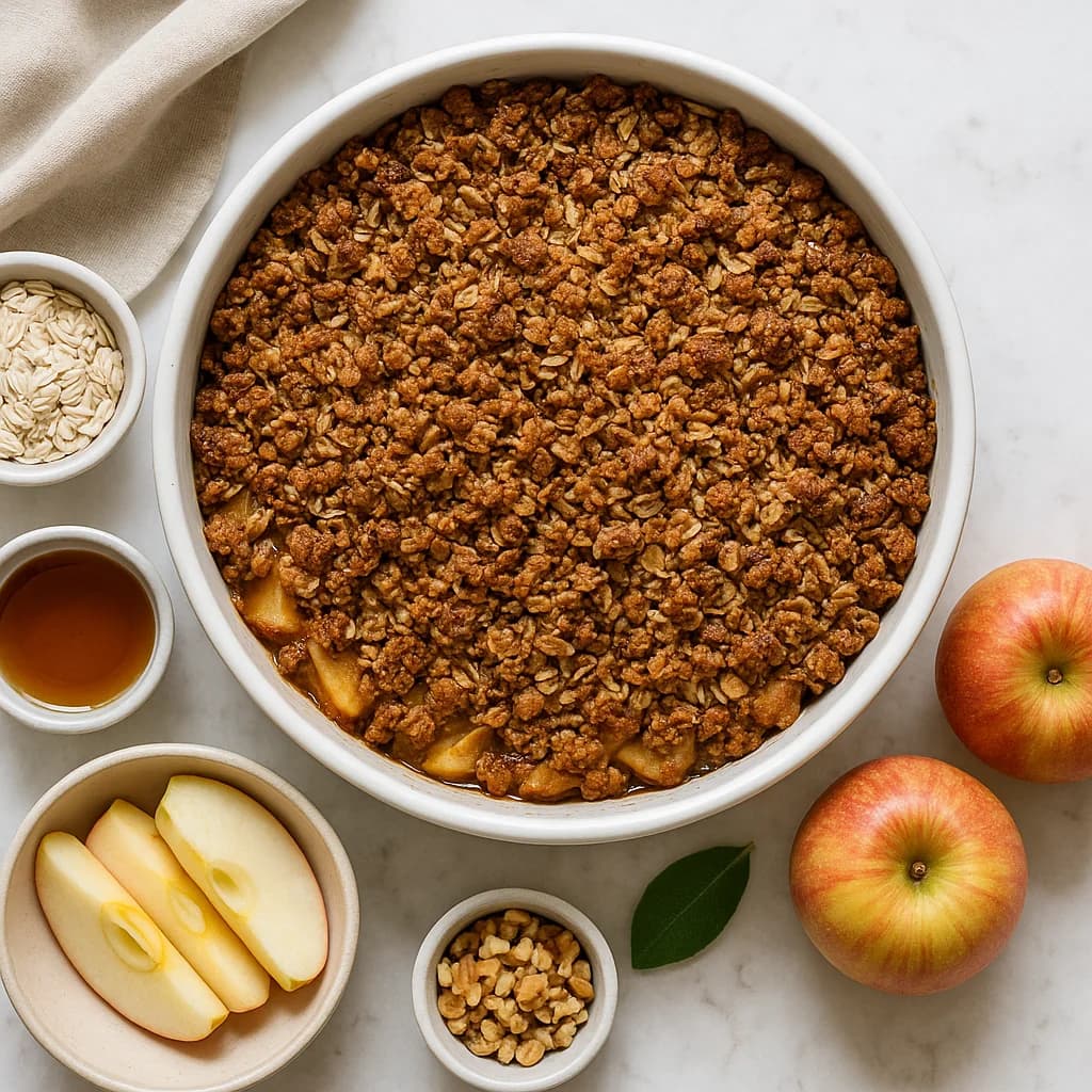 Healthy Apple Crumble (Dairy Free and Vegan) with Maple Oat Topping