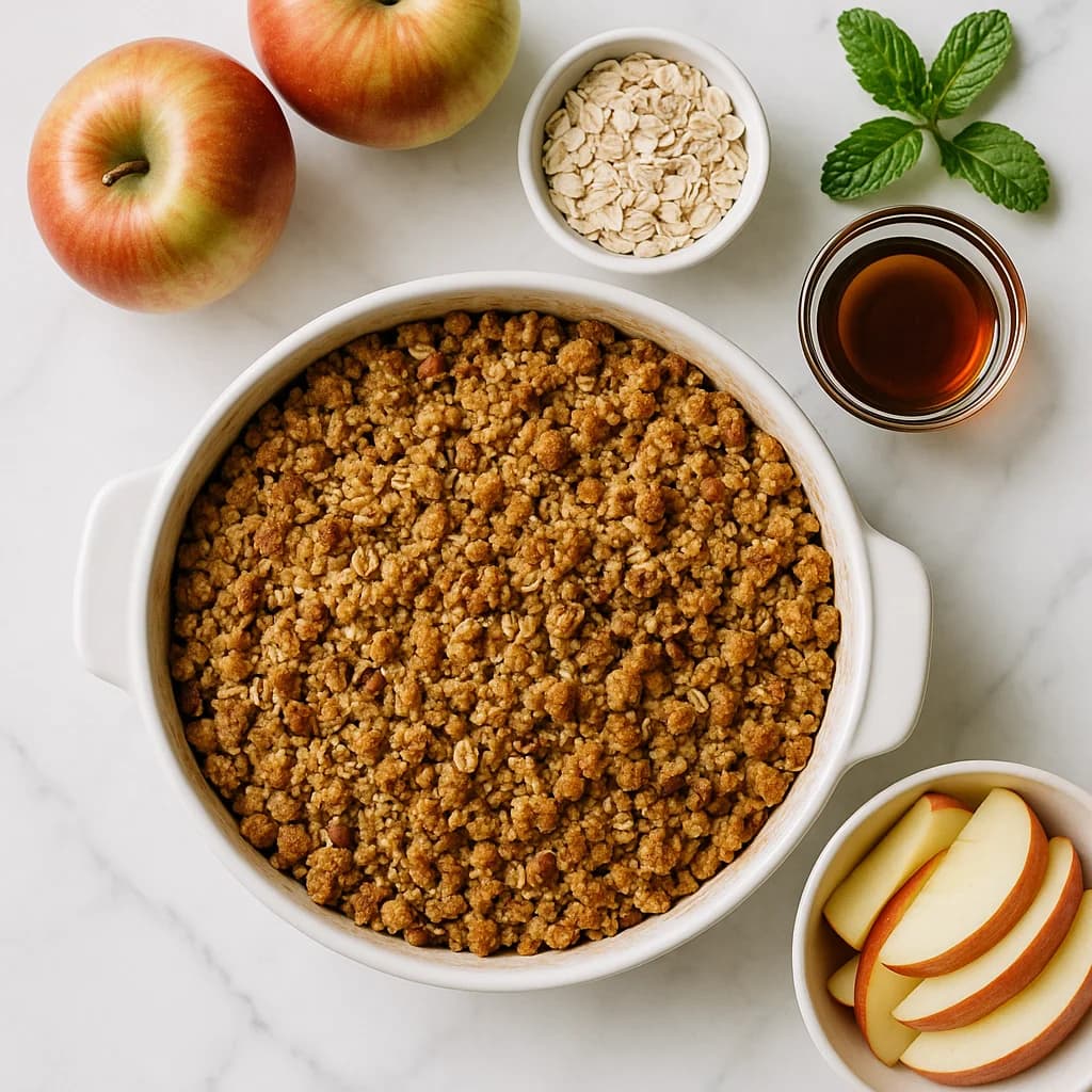 Healthy Apple Crumble Dairy Free with Oats and Maple