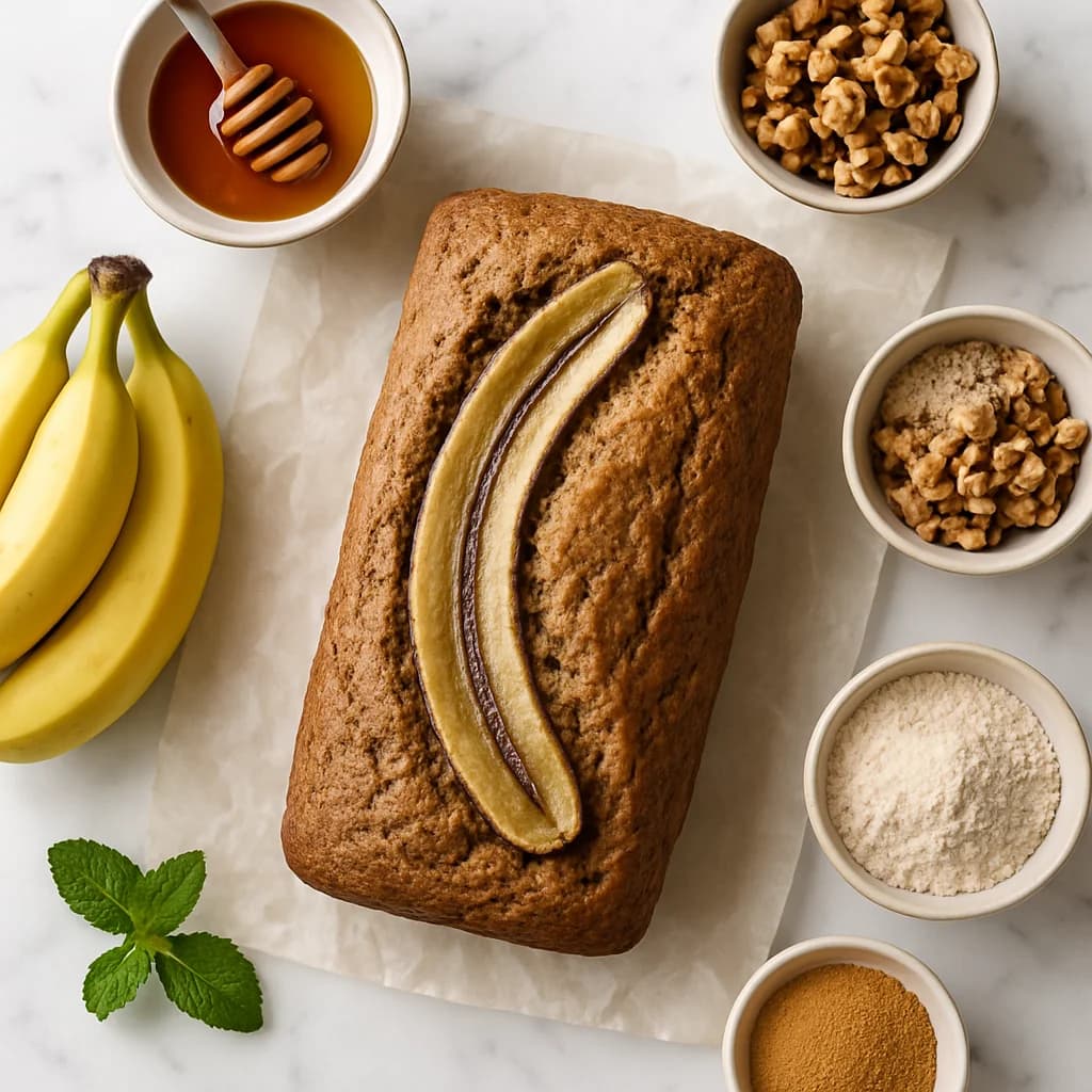 Healthy Banana Bread with No Refined Sugar and Whole Wheat Flour