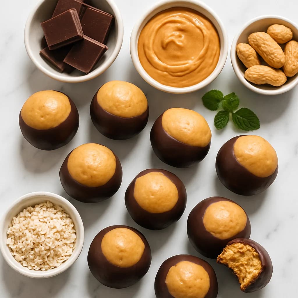 Healthy Buckeye Balls Low Sugar Peanut Butter Chocolate Bites