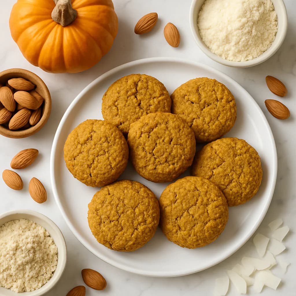 Healthy Pumpkin Cookies Grain Free Vegan with Almond and Coconut Flour