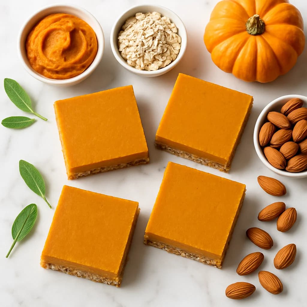 Healthy Pumpkin Pie Bars Gluten Free with an Almond Oat Crust