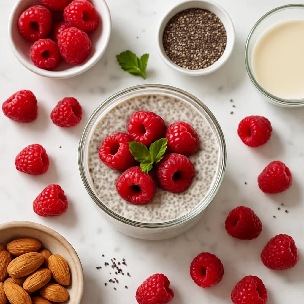 Healthy Raspberry Chia Pudding No Bake (Creamy, High Fibre and Naturally Sweetened)