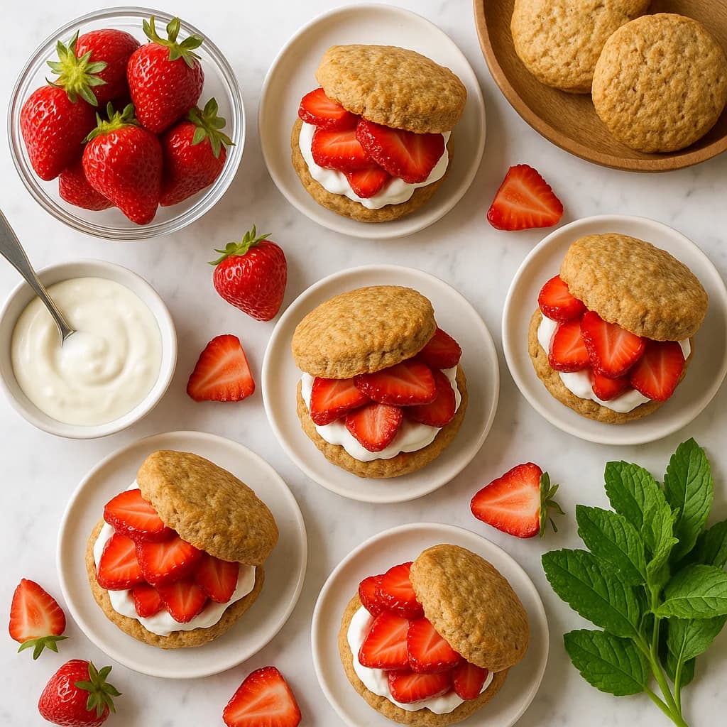 Healthy Strawberry Shortcake (Low Calorie, High Fibre Biscuits)