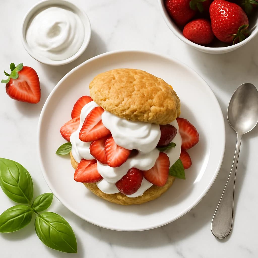 Healthy Strawberry Shortcake with Coconut Yogurt Cream