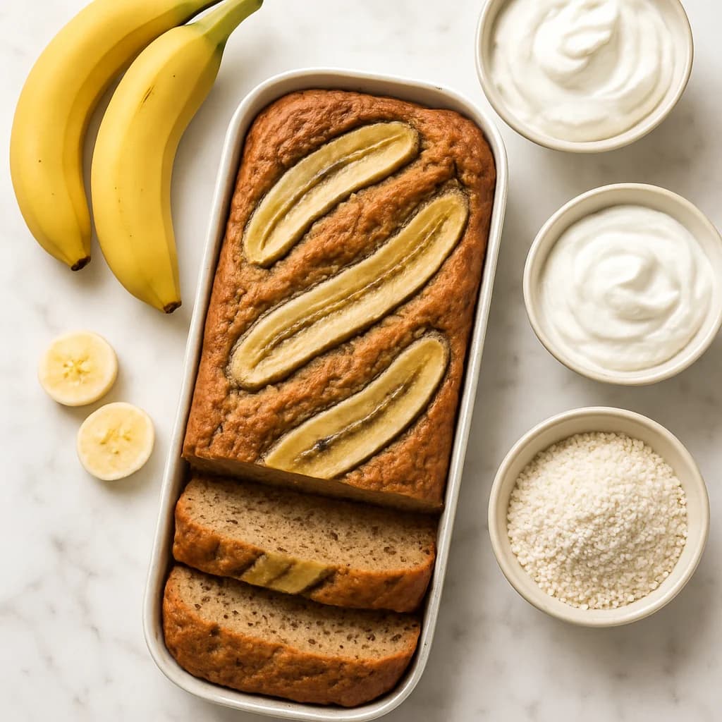 High Protein Banana Bread with Greek Yogurt and Oat Flour