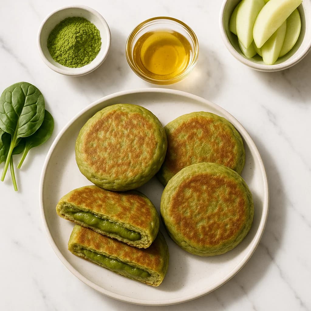 Healthy Hotteok with Matcha Filling (Low-Sugar Korean Pancakes)