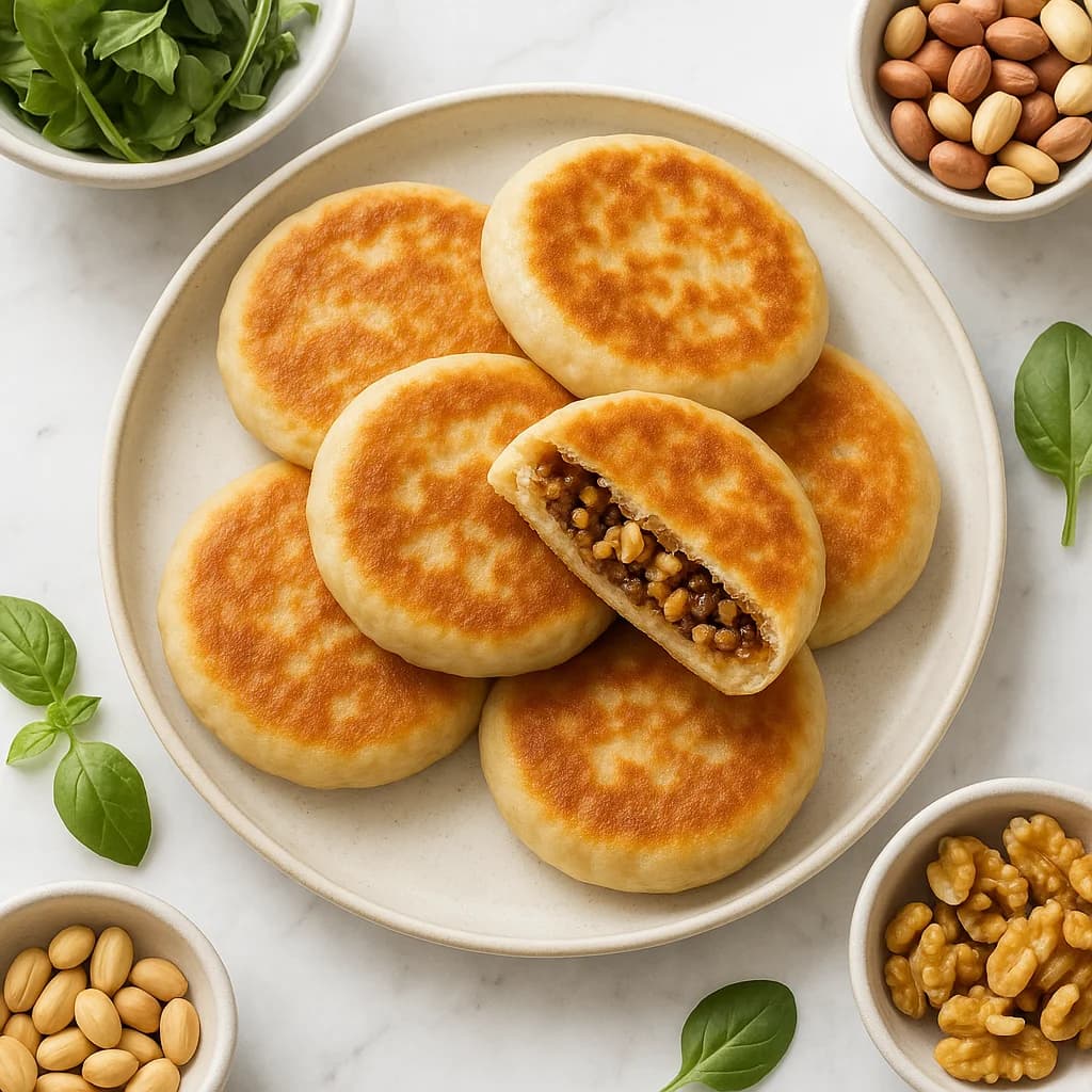 Hotteok Walnut Peanut Filled Korean Pancake Recipe (Healthier Version)