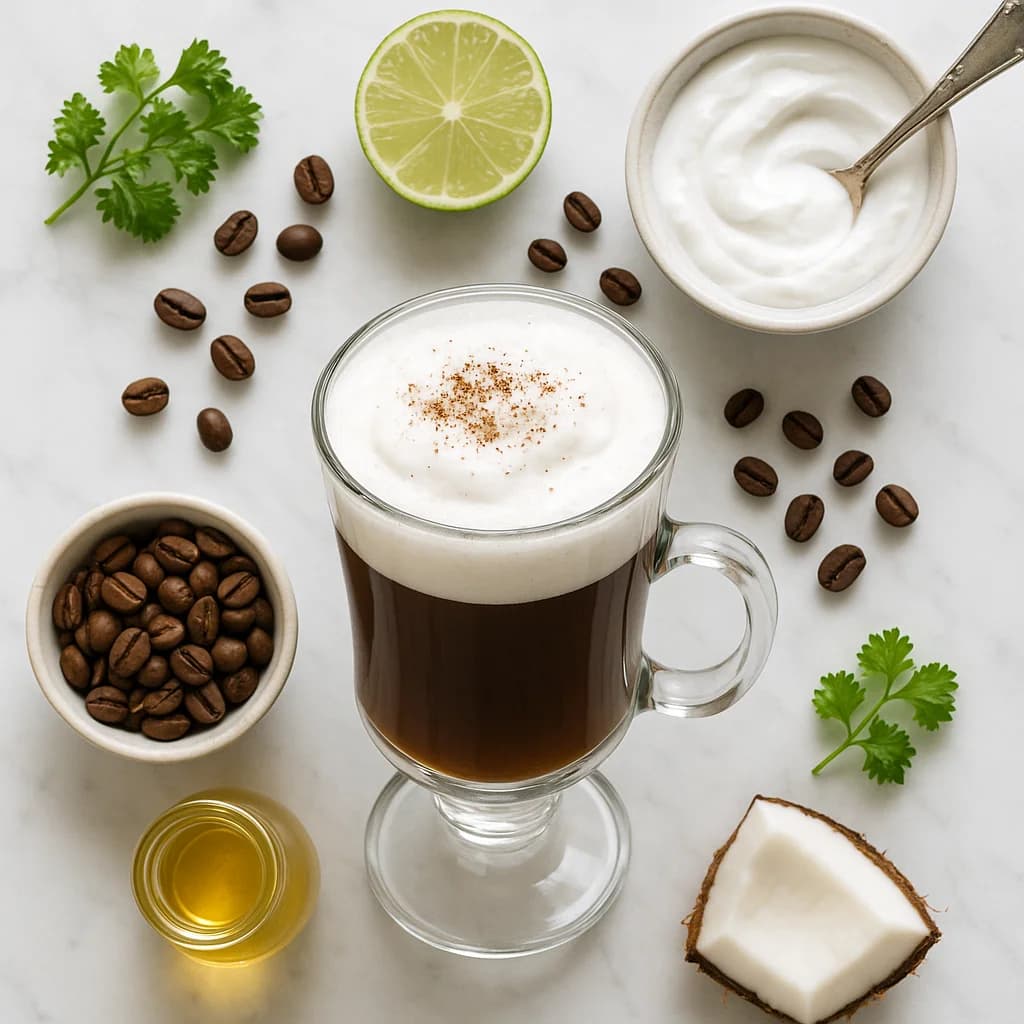 Healthy Irish Coffee Traditional Recipe with Coconut Cream