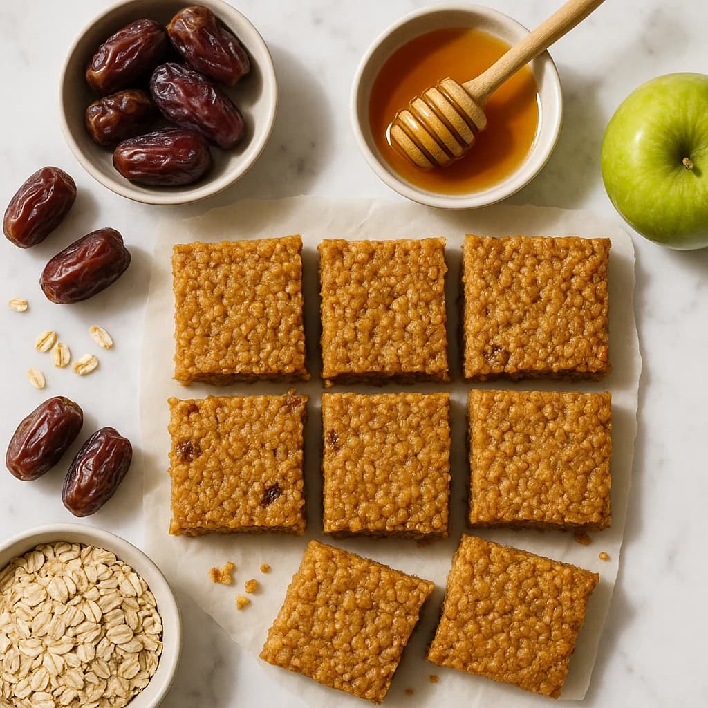 Irish Oat Flapjacks No Refined Sugar with Honey and Dates