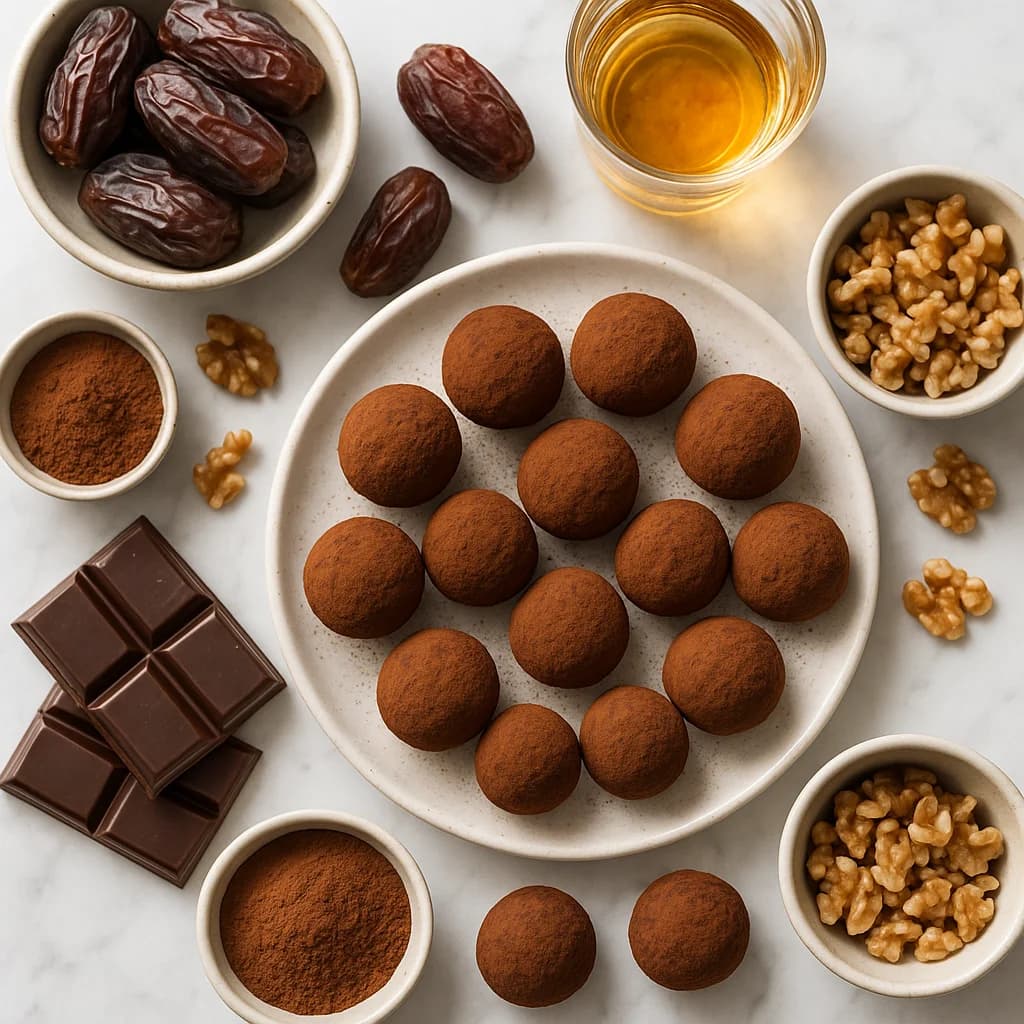 Healthy Irish Whiskey Truffles Homemade with Dark Chocolate and Dates