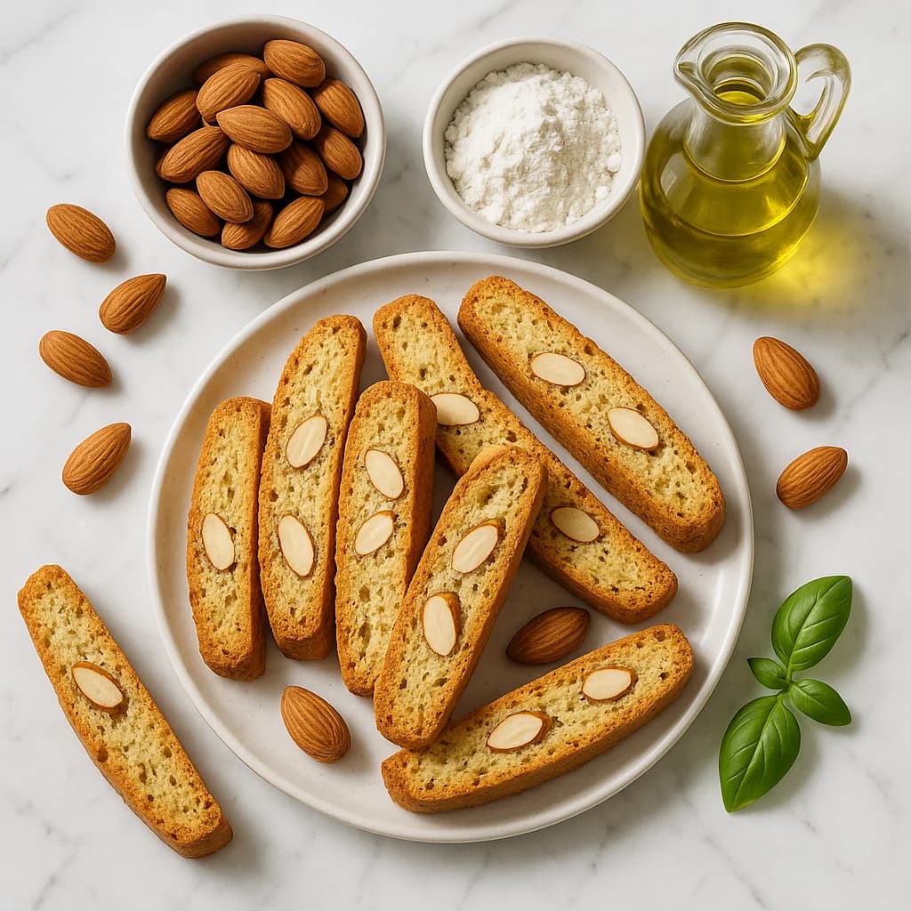 Italian Almond Biscotti Gluten Free with Crispy, Low-Sugar Classic