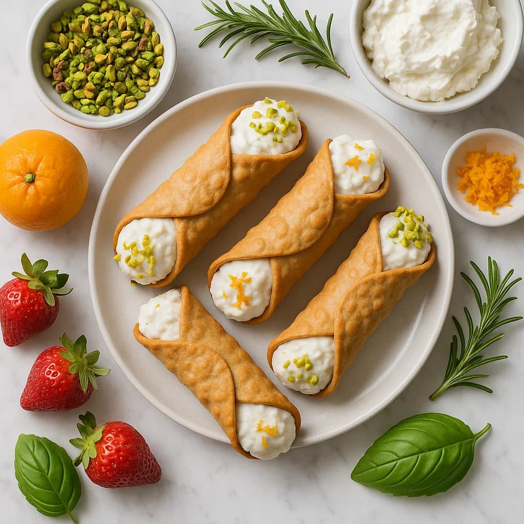 Healthy Italian Cannoli Recipe with Ricotta Filling (Baked Shells, Less Sugar)