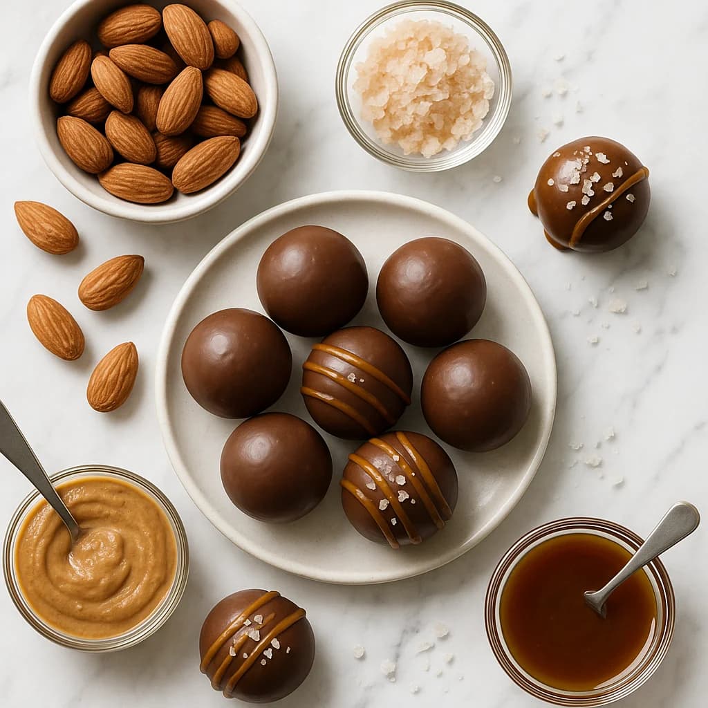 Keto Salted Caramel Truffles with Almond Butter and Sea Salt