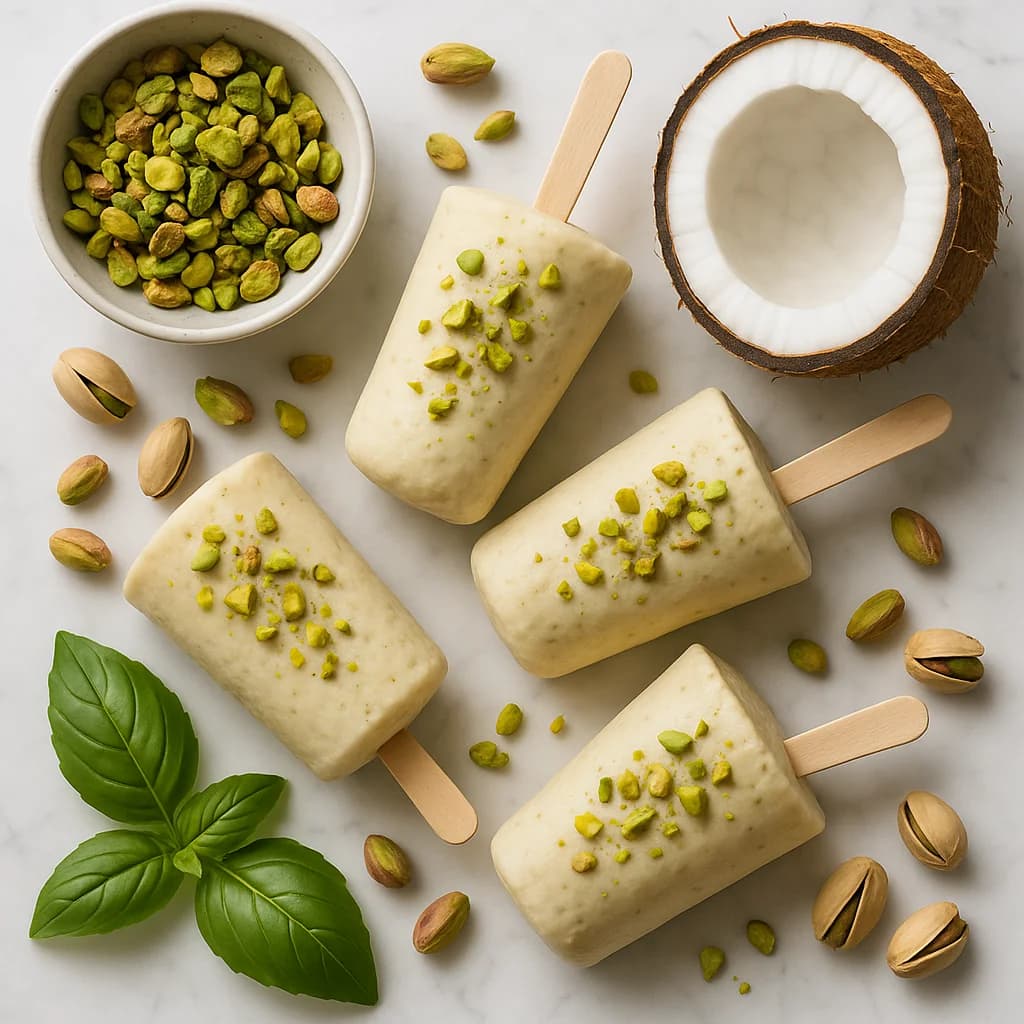 Kulfi Homemade Indian Ice Cream Dairy Free with Coconut and Pistachio