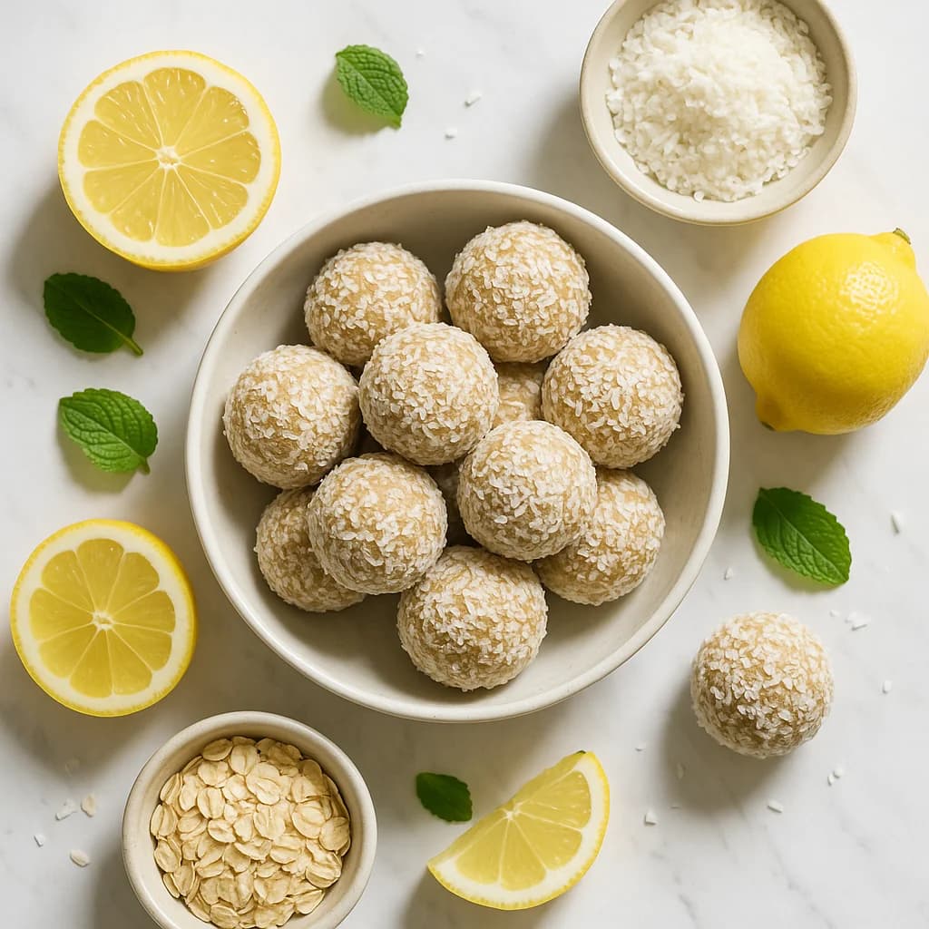 Lemon Coconut Energy Balls (Healthy, No-Bake, Refined Sugar Free)