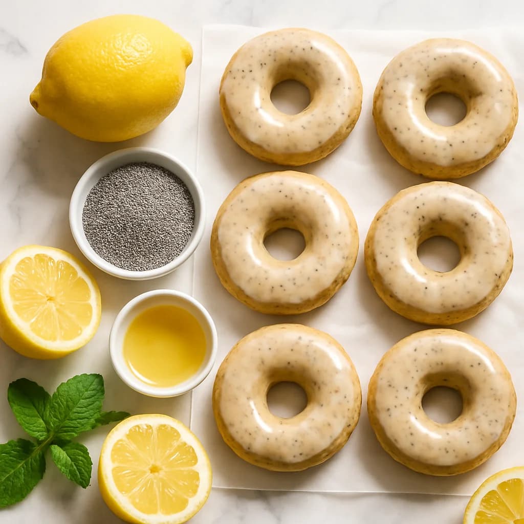 Lemon Poppy Seed Glazed Donuts Baked Healthy (Light and Fluffy!)