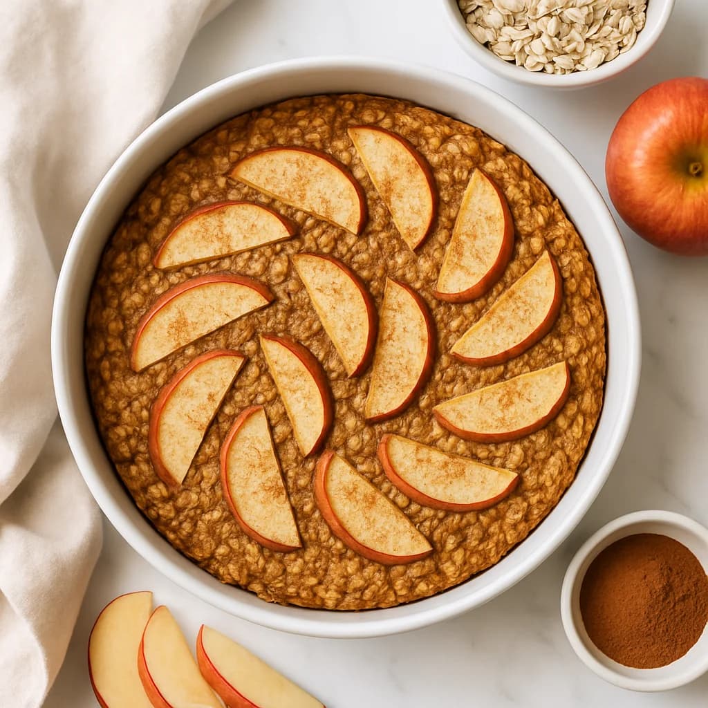 Low Calorie Apple Cinnamon Baked Oatmeal (Under 220 Calories!)