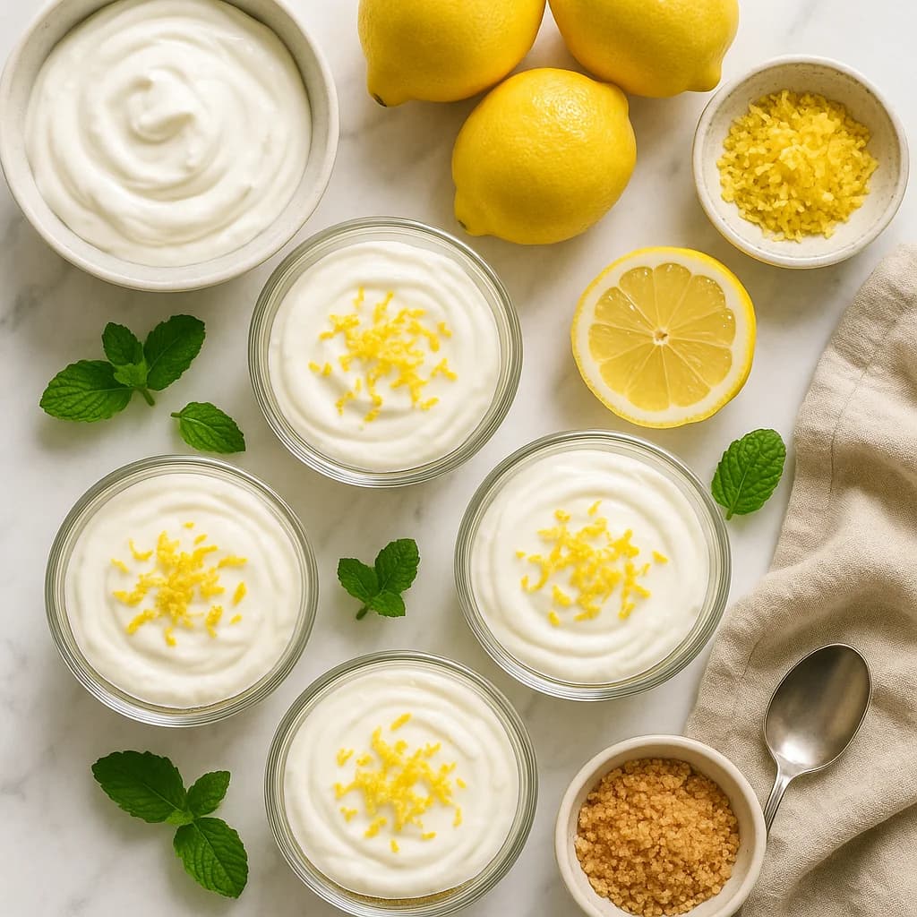 Low Calorie Lemon Cheesecake Cups with Greek Yogurt