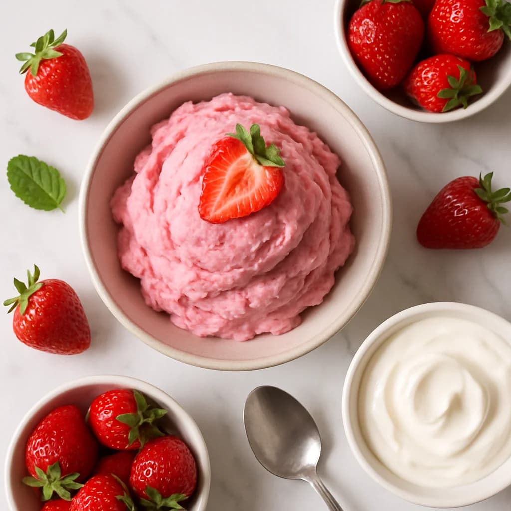 Low-Calorie Strawberry Frozen Yogurt