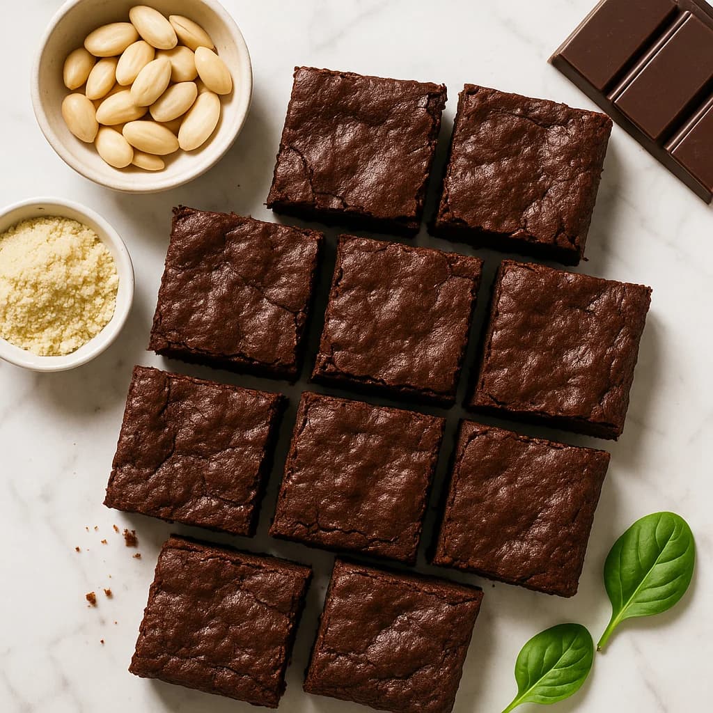 Fudgy Low Carb Brownies with Almond Flour and Dark Chocolate