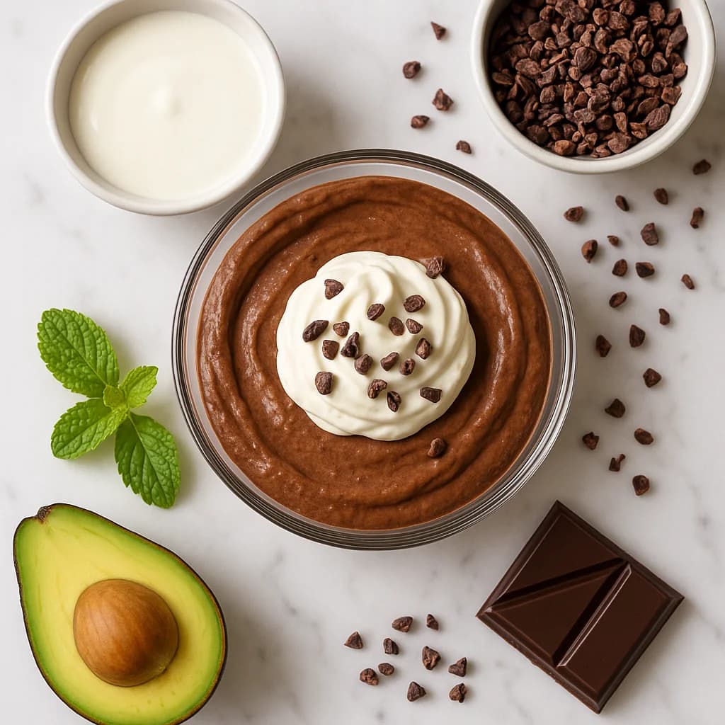 Low Carb Chocolate Mousse with Heavy Cream and Cacao Nibs