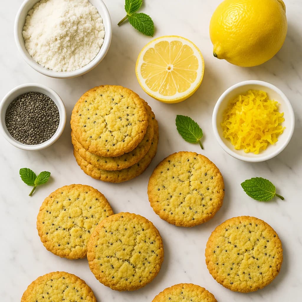 Zesty Lemon Low Carb Coconut Flour Cookies with Chia Seeds