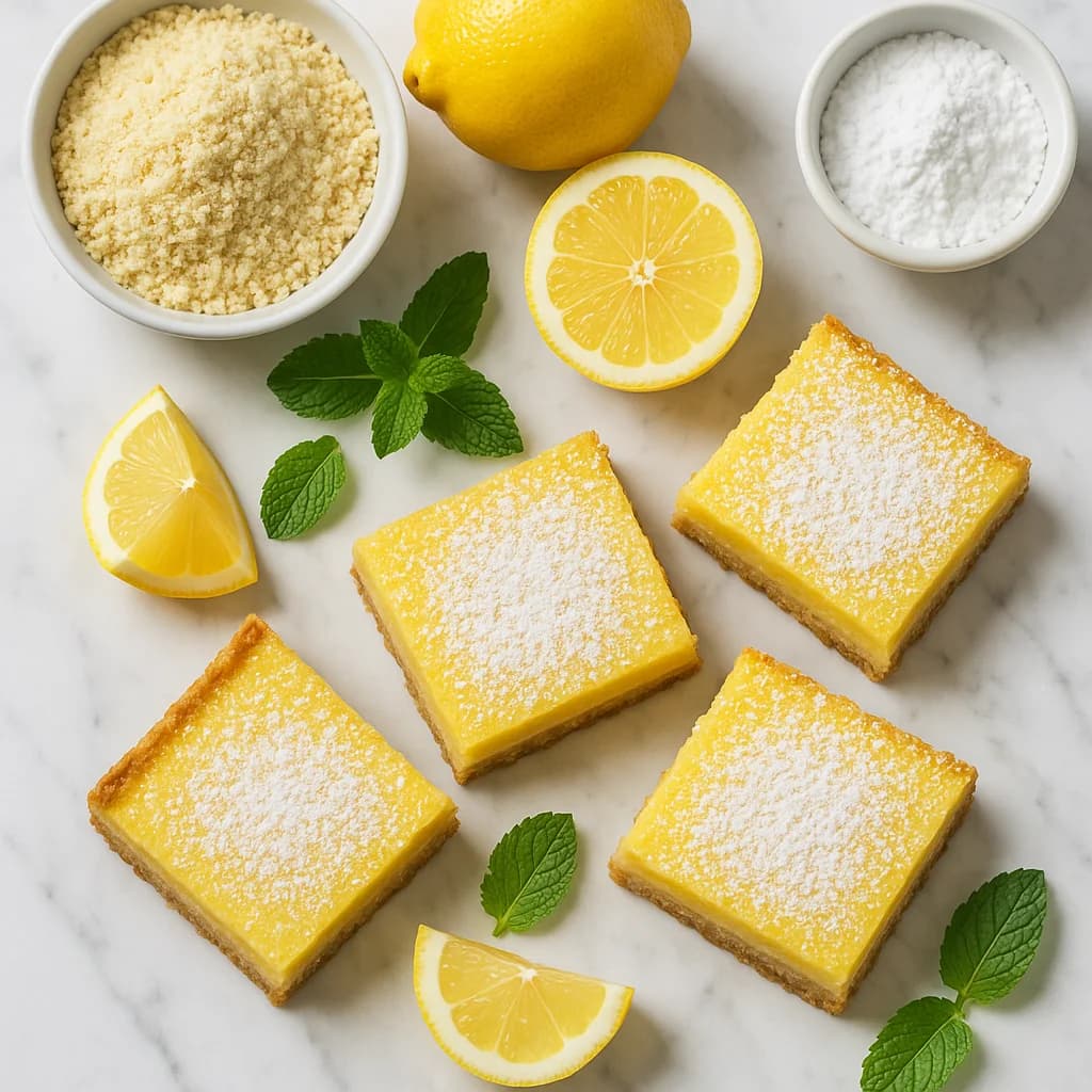 Low Carb Lemon Bars with Almond Crust (Keto, Gluten-Free)