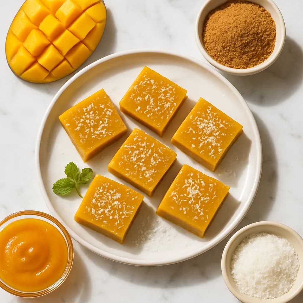Mango Barfi Recipe with Fresh Mango Puree and Coconut Sugar
