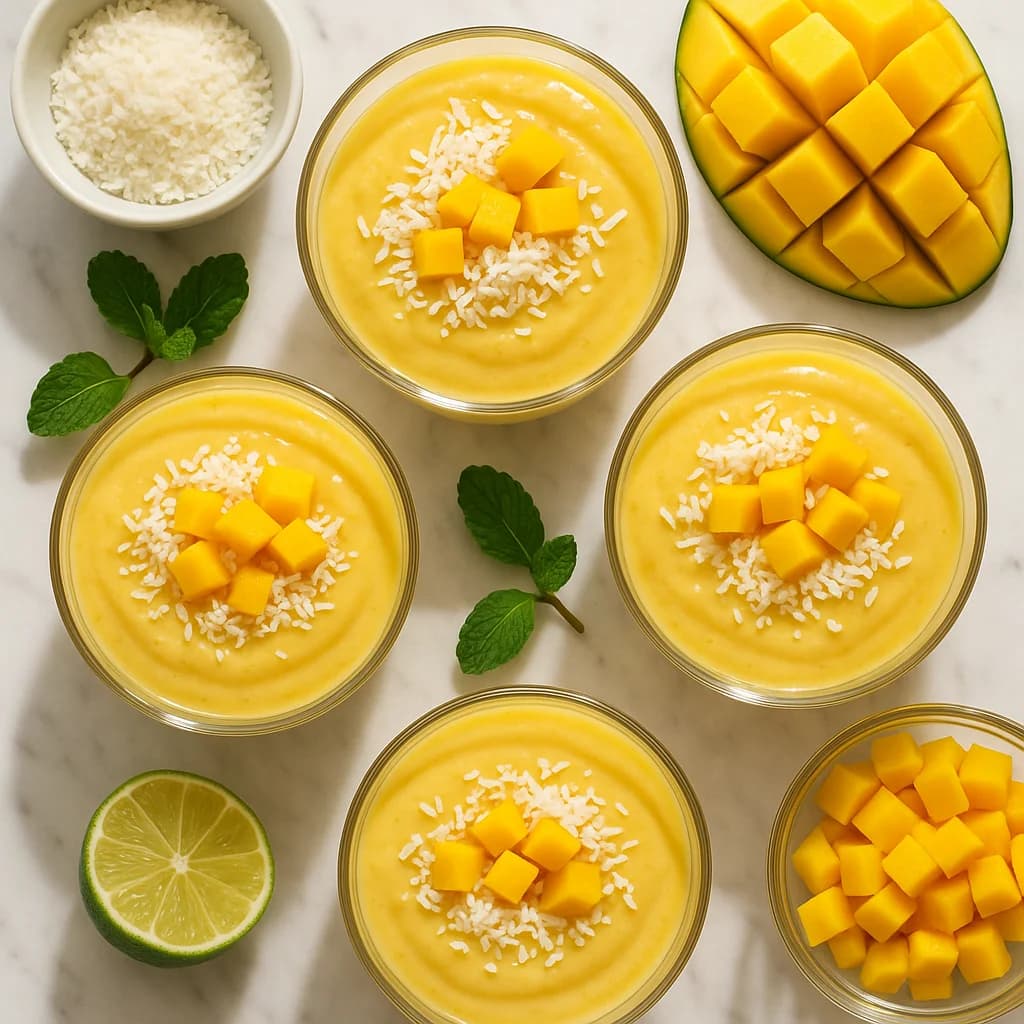 Creamy Mango Coconut Milk Pudding No Eggs Required