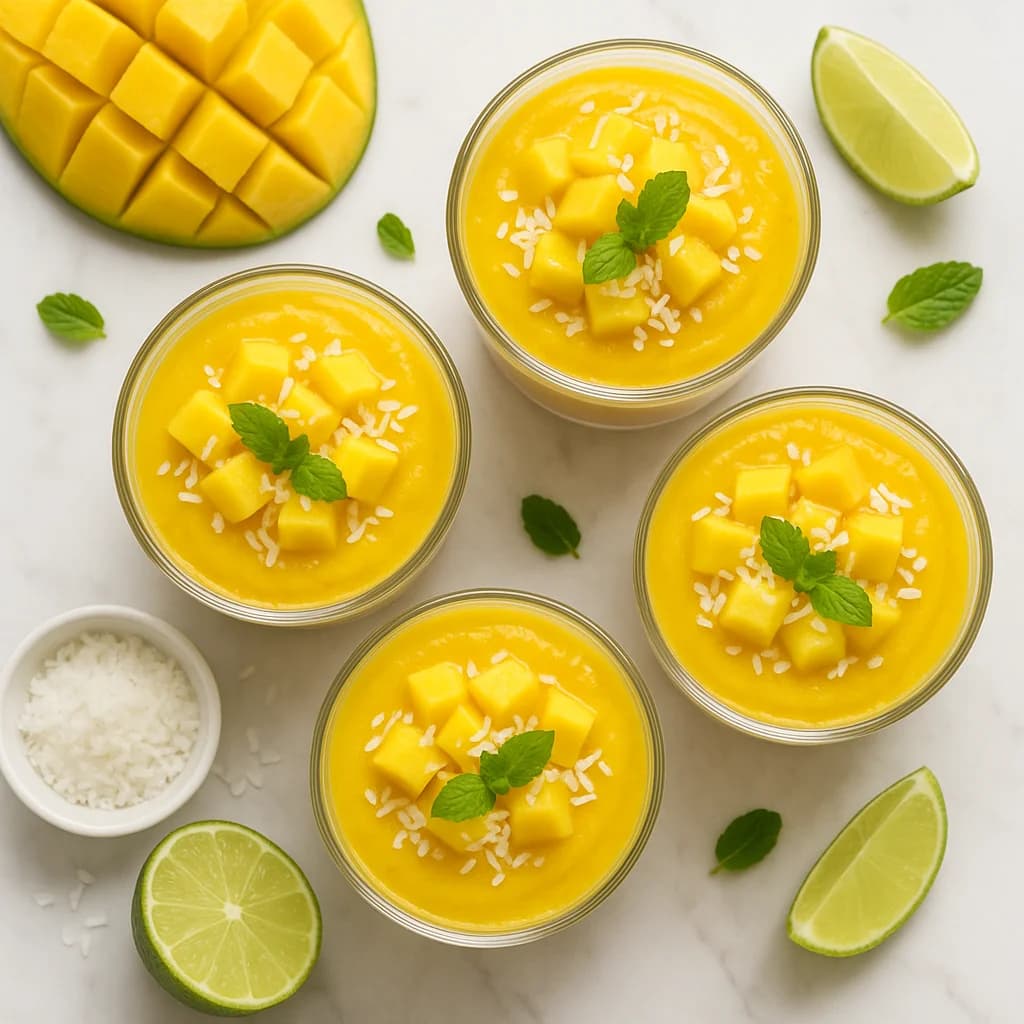 Creamy Mango Lime Coconut Cream Dessert Cups