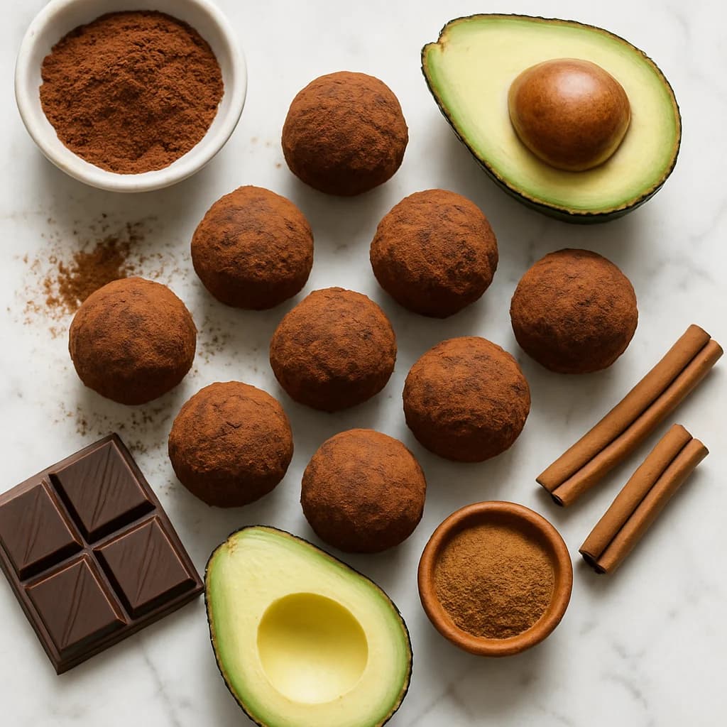 Mexican Chocolate Avocado Truffles Keto with Spiced Dark Chocolate Bites